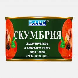 Скумбрия Барс в томатном соусе 250г